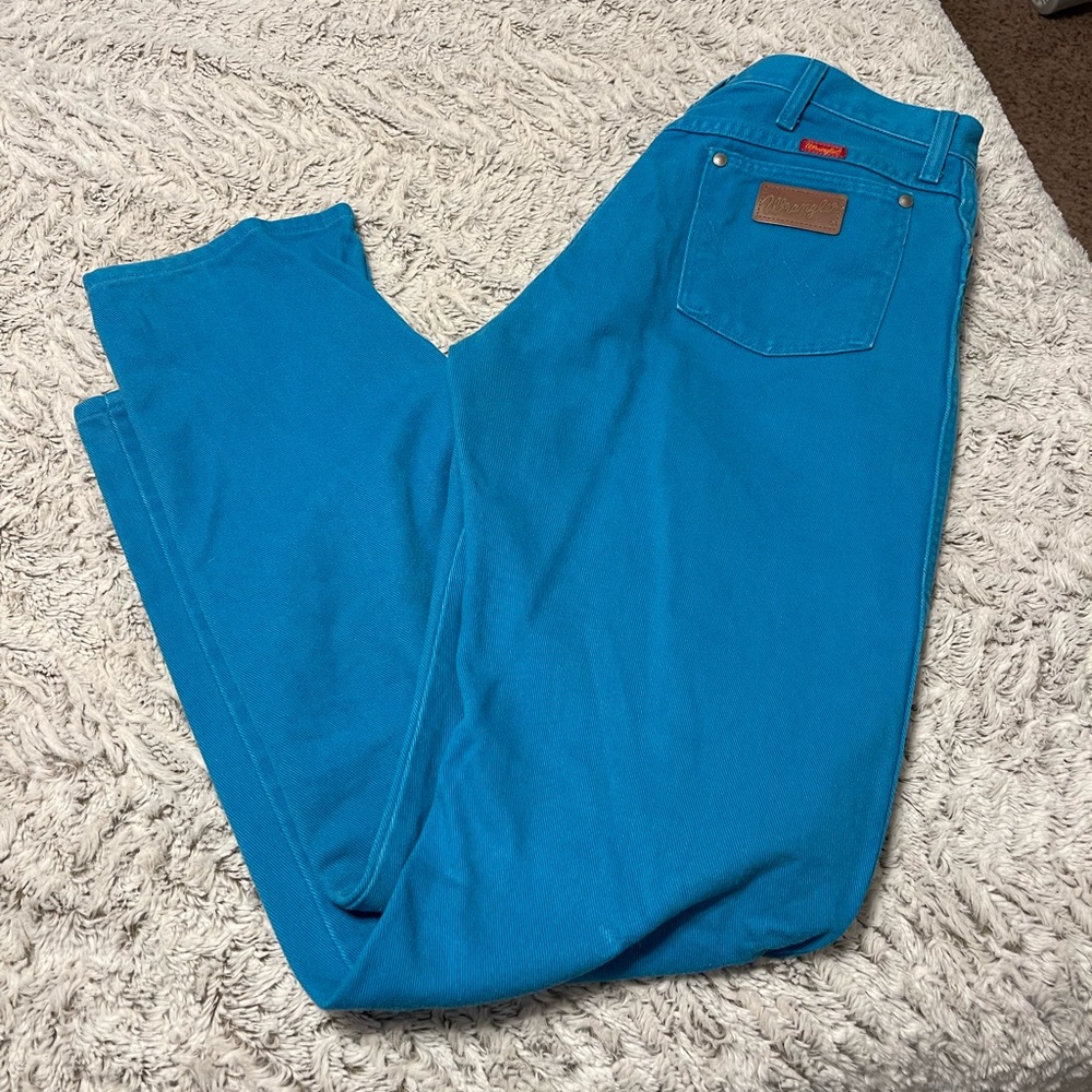 Turquoise Vintage Wranglers size 15x34